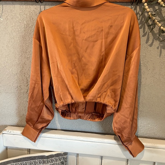 Flying Tomato Satin Blouse - Burnt Orange - Picture 9 of 10